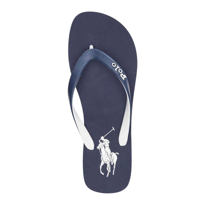 Navy-White - Side - Ralph Lauren Mens Beach &amp; Pool Flip Flops