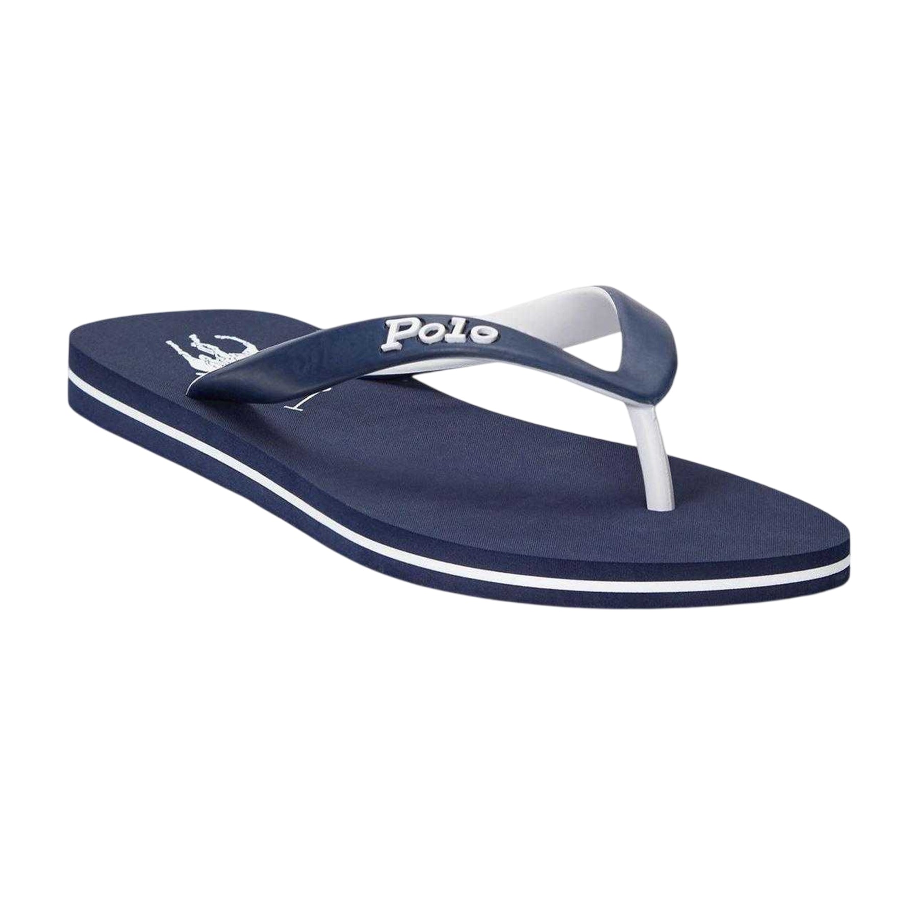 Navy-White - Lifestyle - Ralph Lauren Mens Beach &amp; Pool Flip Flops