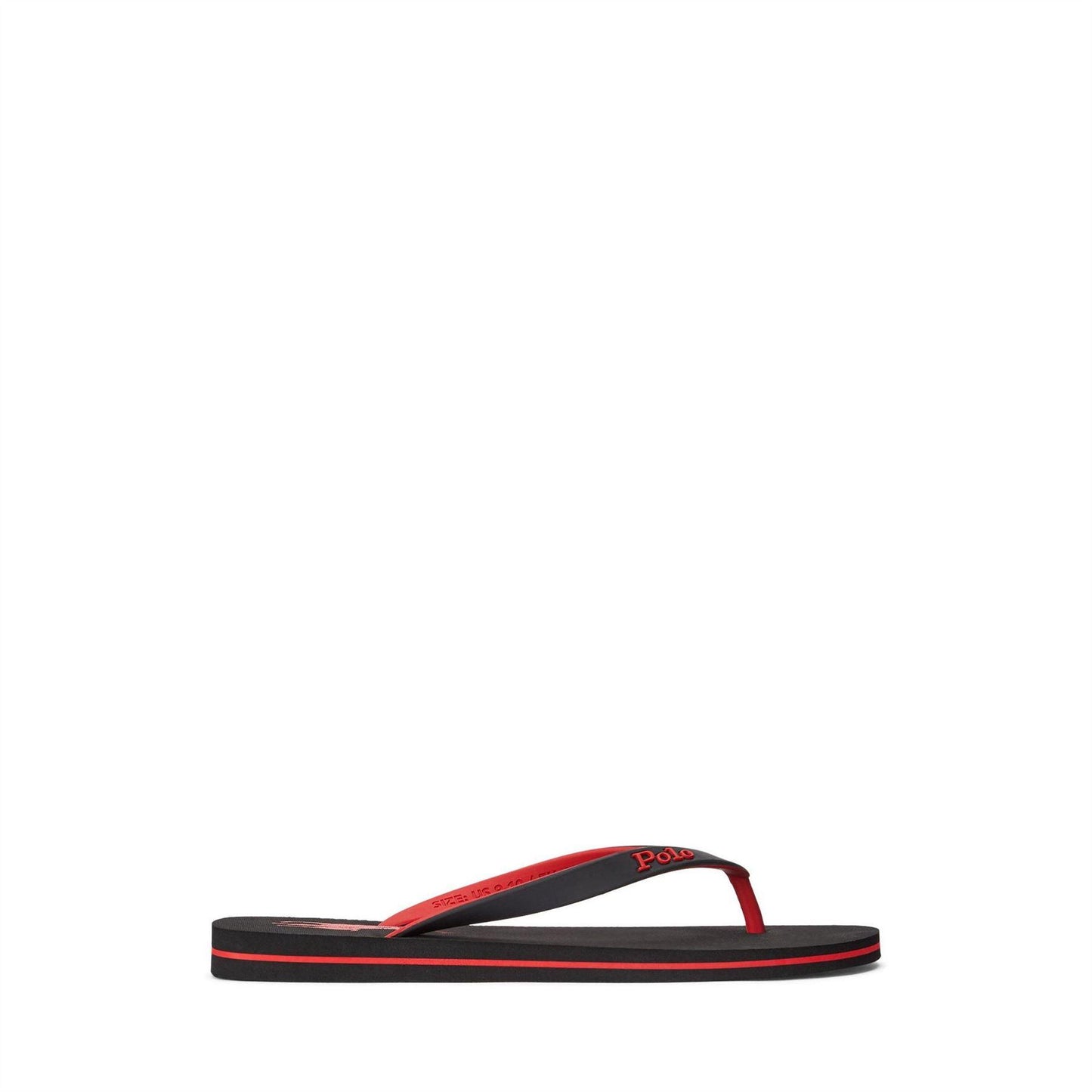 Black-Red - Front - Ralph Lauren Mens Beach &amp; Pool Flip Flops