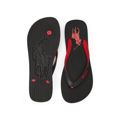 Black-Red - Back - Ralph Lauren Mens Beach &amp; Pool Flip Flops