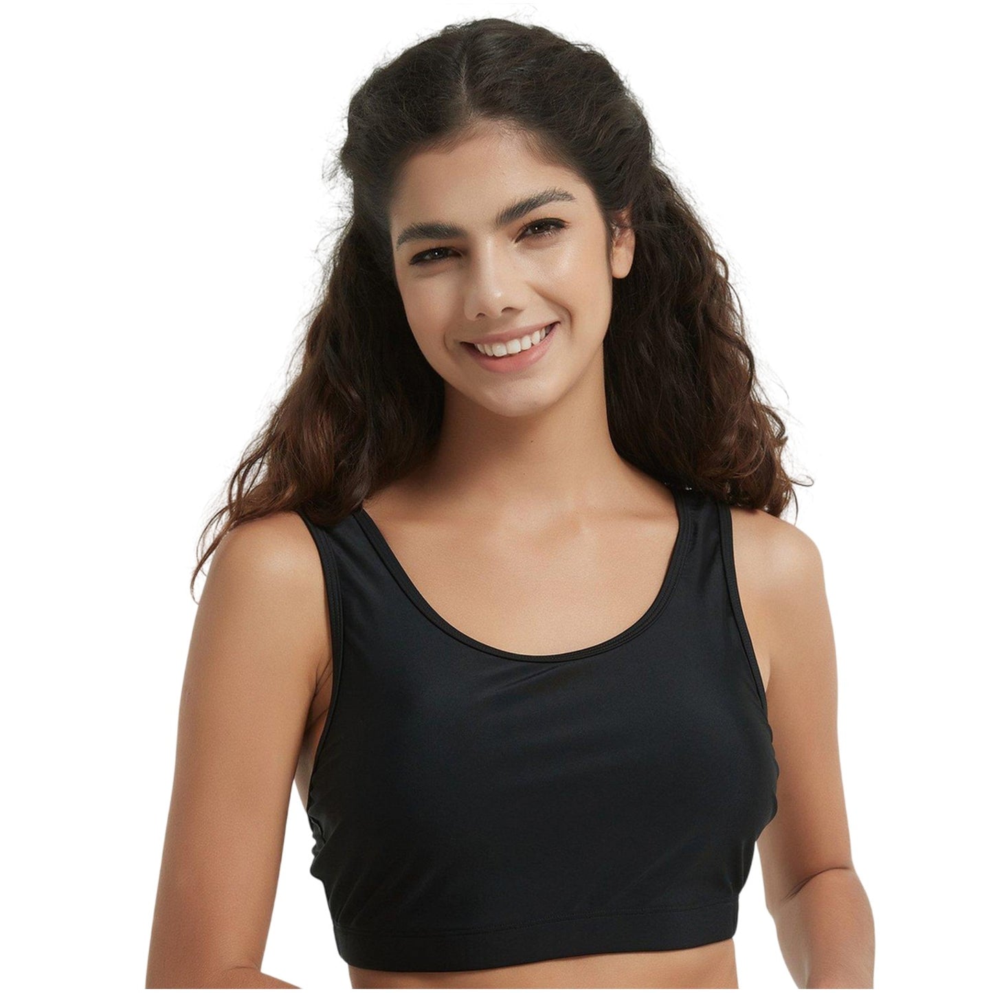 Black - Back - Be You Womens-Ladies Crop Bikini Top