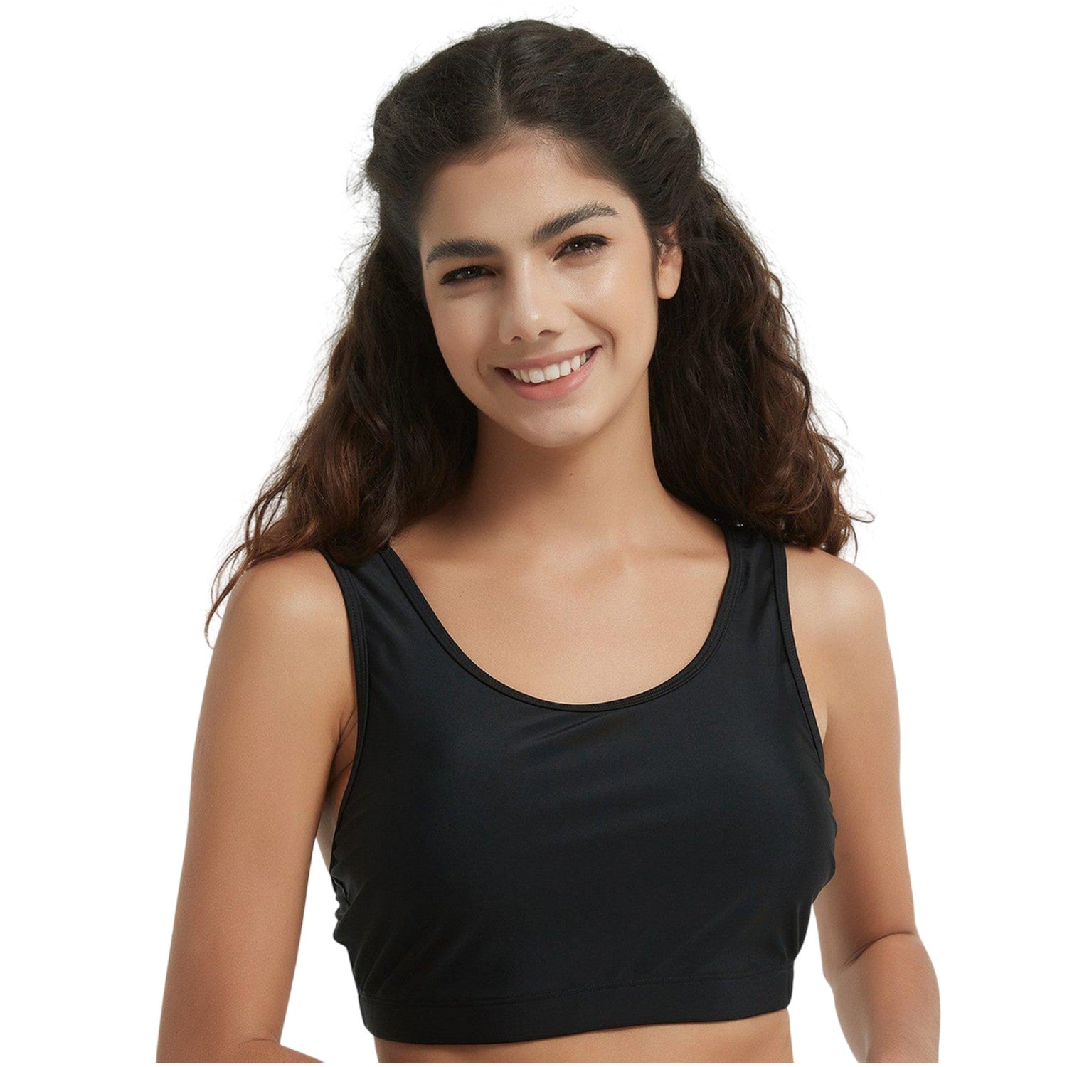 Black - Back - Be You Womens-Ladies Crop Bikini Top