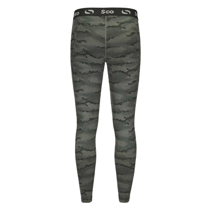 Green - Back - Sondico Mens Core Camo Base Layer Leggings