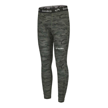 Green - Side - Sondico Mens Core Camo Base Layer Leggings