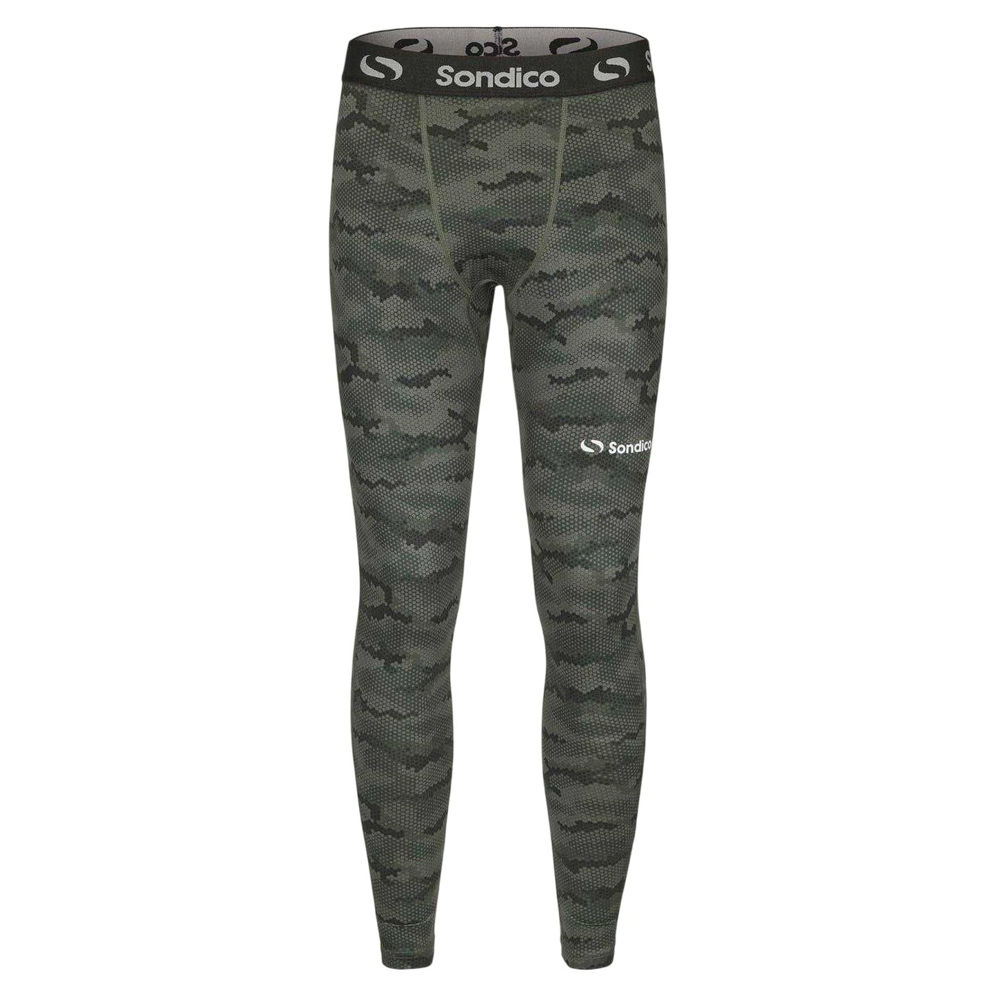 Green - Front - Sondico Mens Core Camo Base Layer Leggings