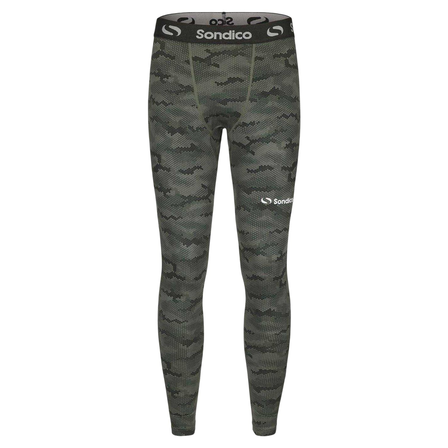 Green - Front - Sondico Mens Core Camo Base Layer Leggings