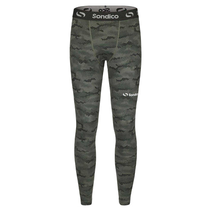 Green - Front - Sondico Mens Core Camo Base Layer Leggings
