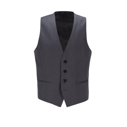 Grey - Front - Boss Mens Wilson Waistcoat