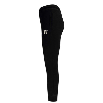 Black - Side - 11 Degrees Mens Cotton Skinny Joggers