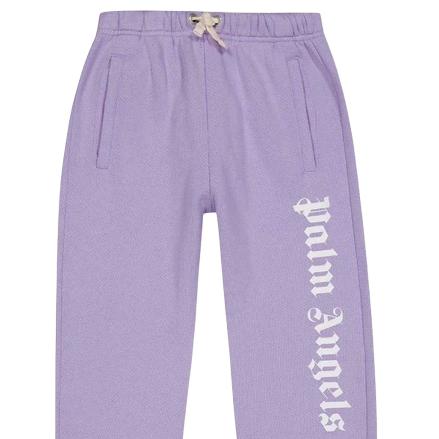 Lilac-White - Side - Palm Angels Childrens-Kids Logo Jogging Bottoms