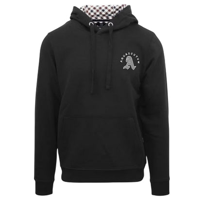 Black - Front - Aquascutum Mens Kangaroo Pocket Long-Sleeved Hoodie