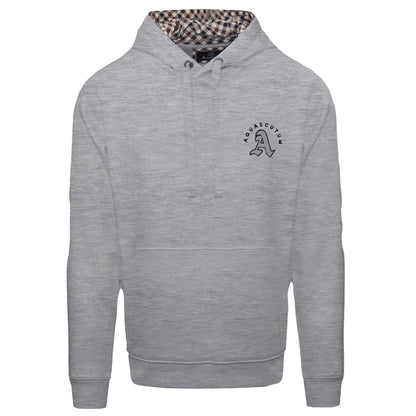 Grey - Front - Aquascutum Mens Kangaroo Pocket Long-Sleeved Hoodie