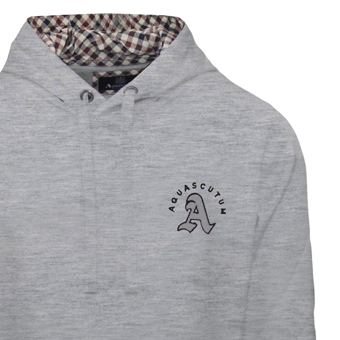 Grey - Side - Aquascutum Mens Kangaroo Pocket Long-Sleeved Hoodie