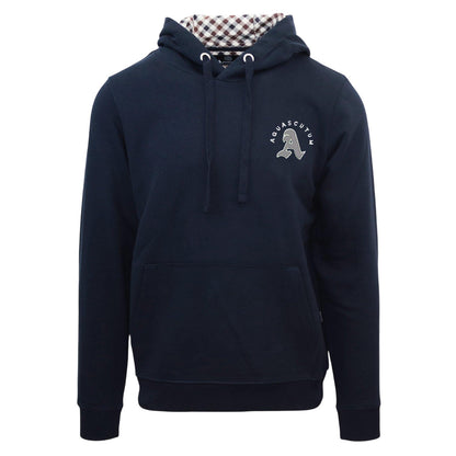 Navy - Front - Aquascutum Mens Kangaroo Pocket Long-Sleeved Hoodie
