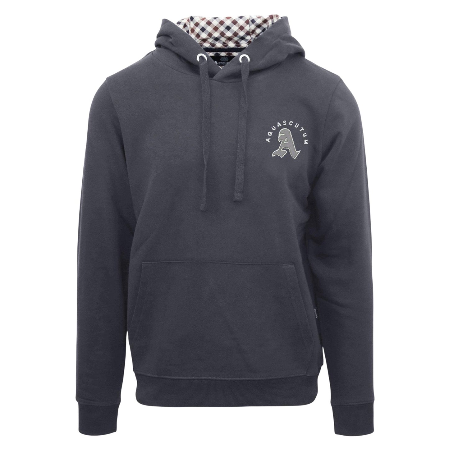 Antracite - Front - Aquascutum Mens Kangaroo Pocket Long-Sleeved Hoodie
