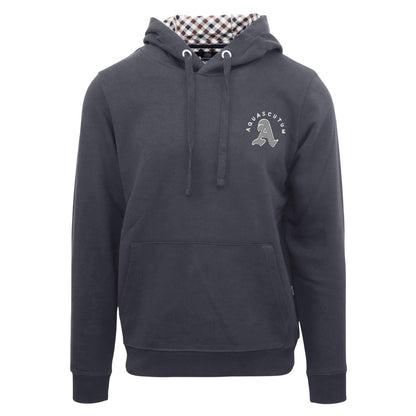Antracite - Front - Aquascutum Mens Kangaroo Pocket Long-Sleeved Hoodie