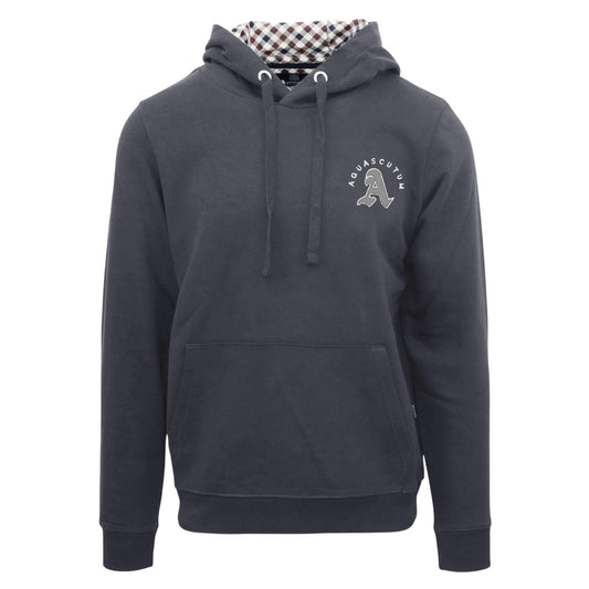 Antracite - Front - Aquascutum Mens Kangaroo Pocket Long-Sleeved Hoodie