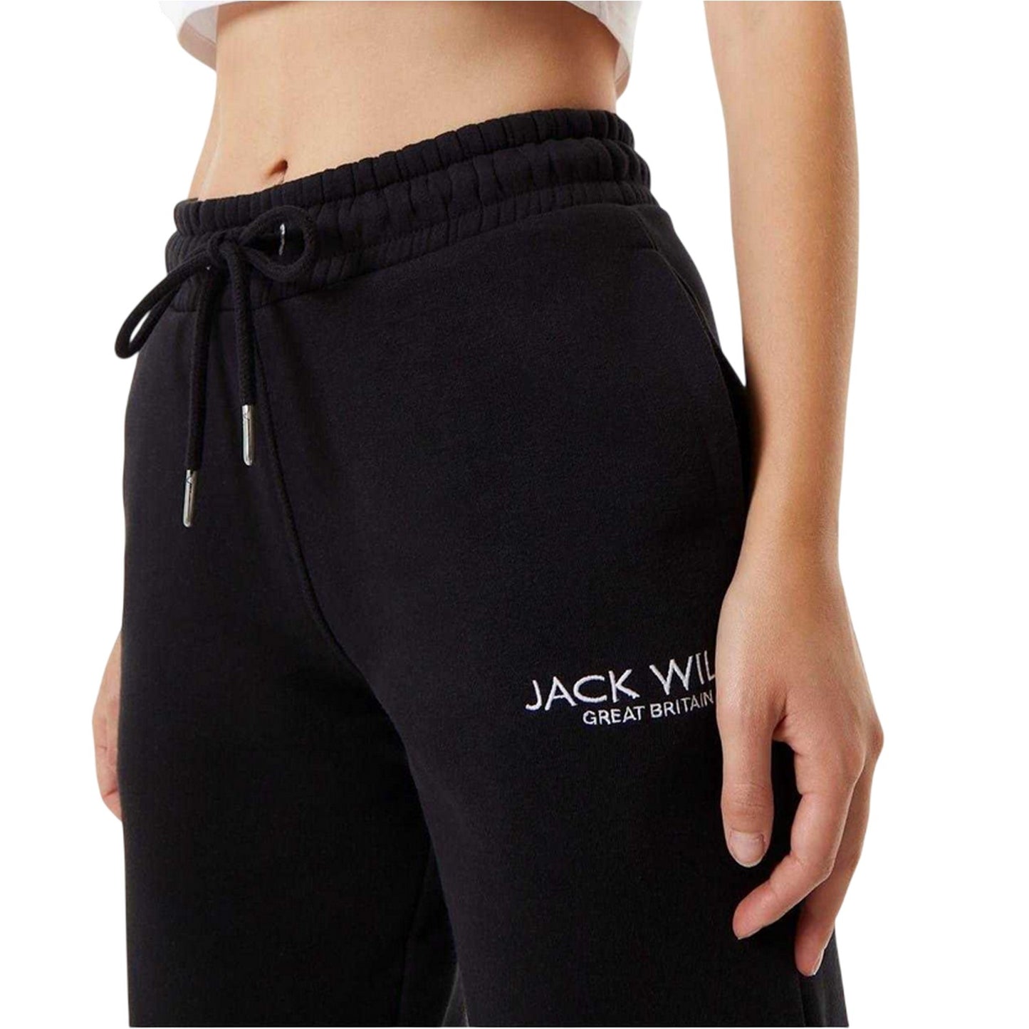 Black - Side - Jack Wills Womens-Ladies Bayton Relaxed Fit Jogging Bottoms