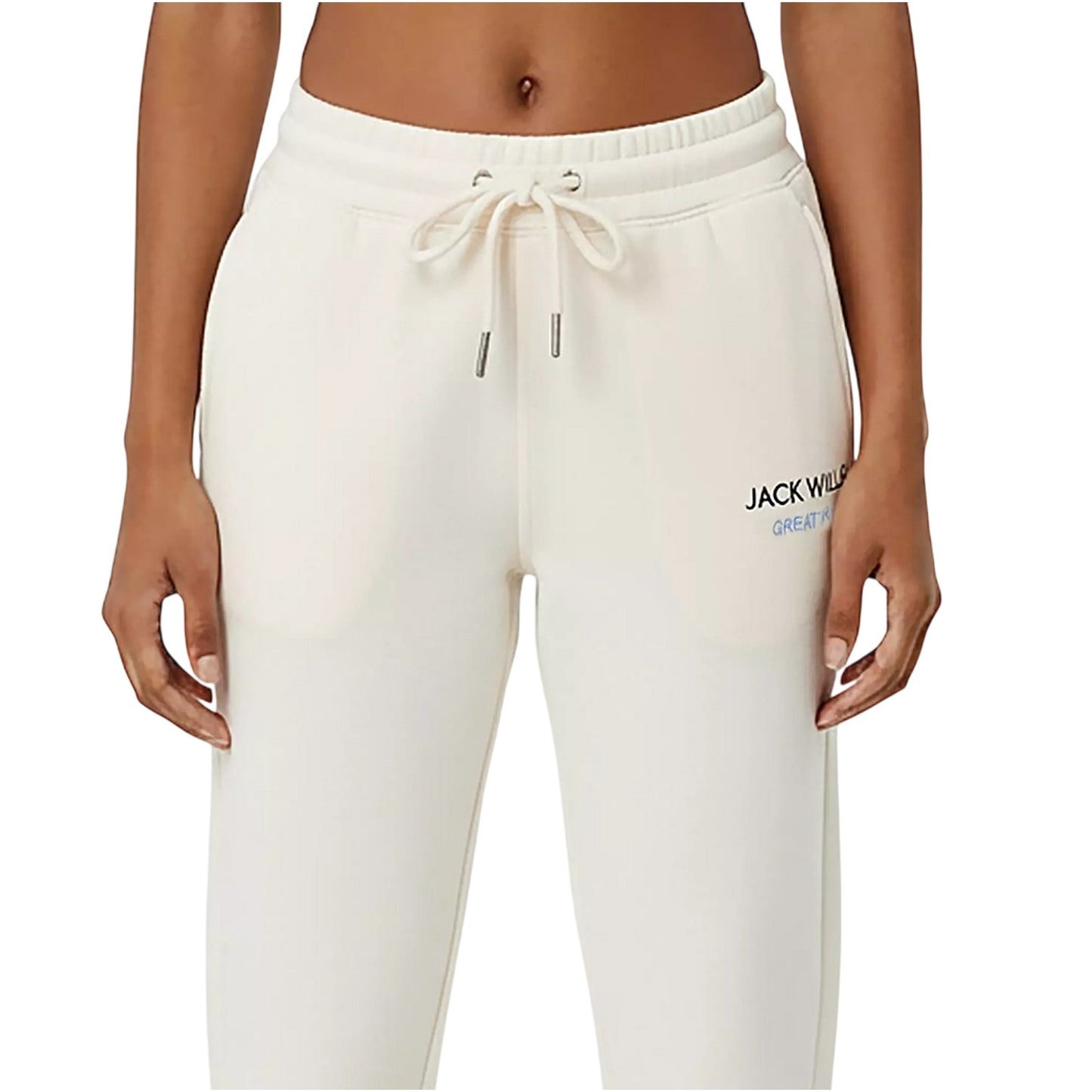 Vintage White - Side - Jack Wills Womens-Ladies Bayton Relaxed Fit Jogging Bottoms