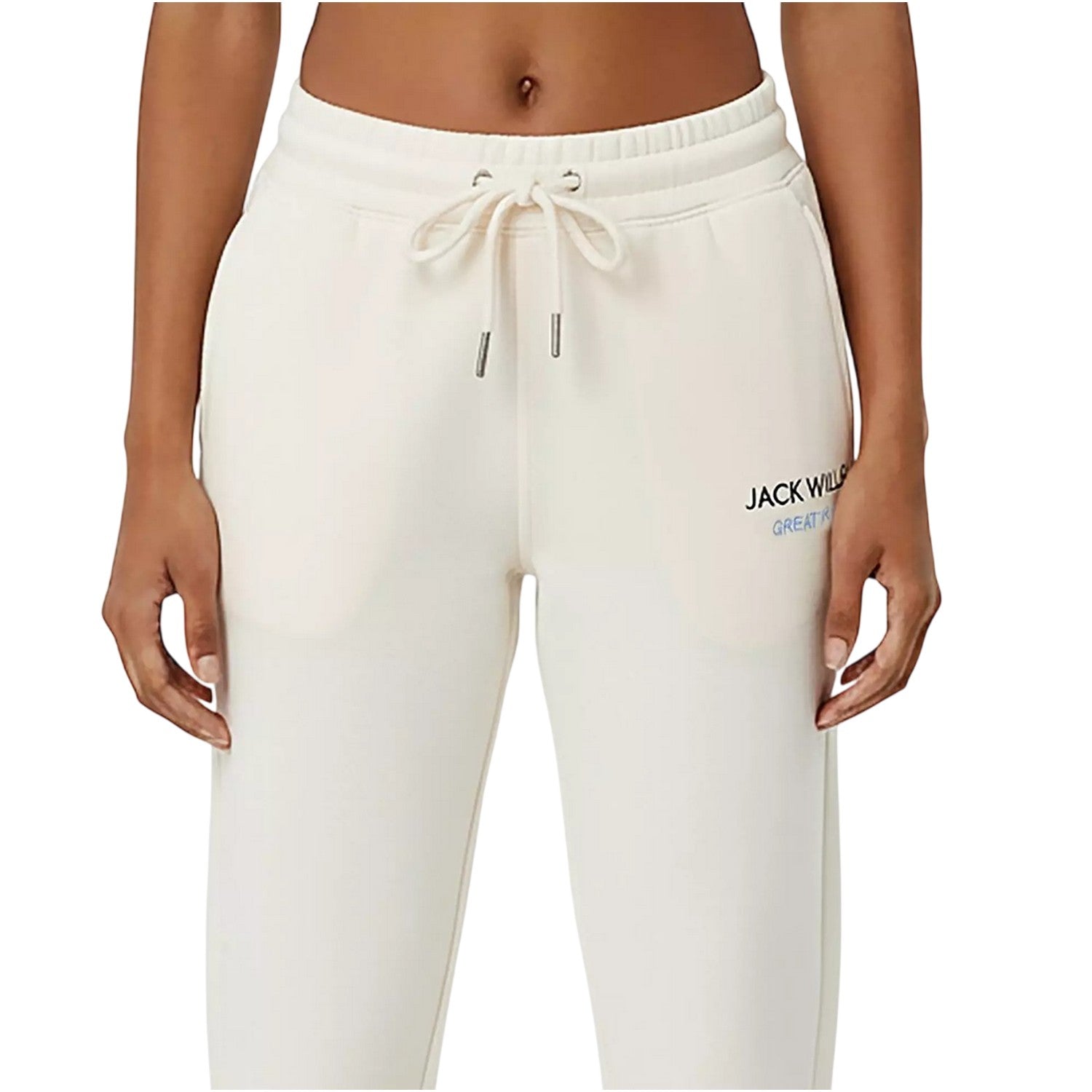 Vintage White - Side - Jack Wills Womens-Ladies Bayton Relaxed Fit Jogging Bottoms