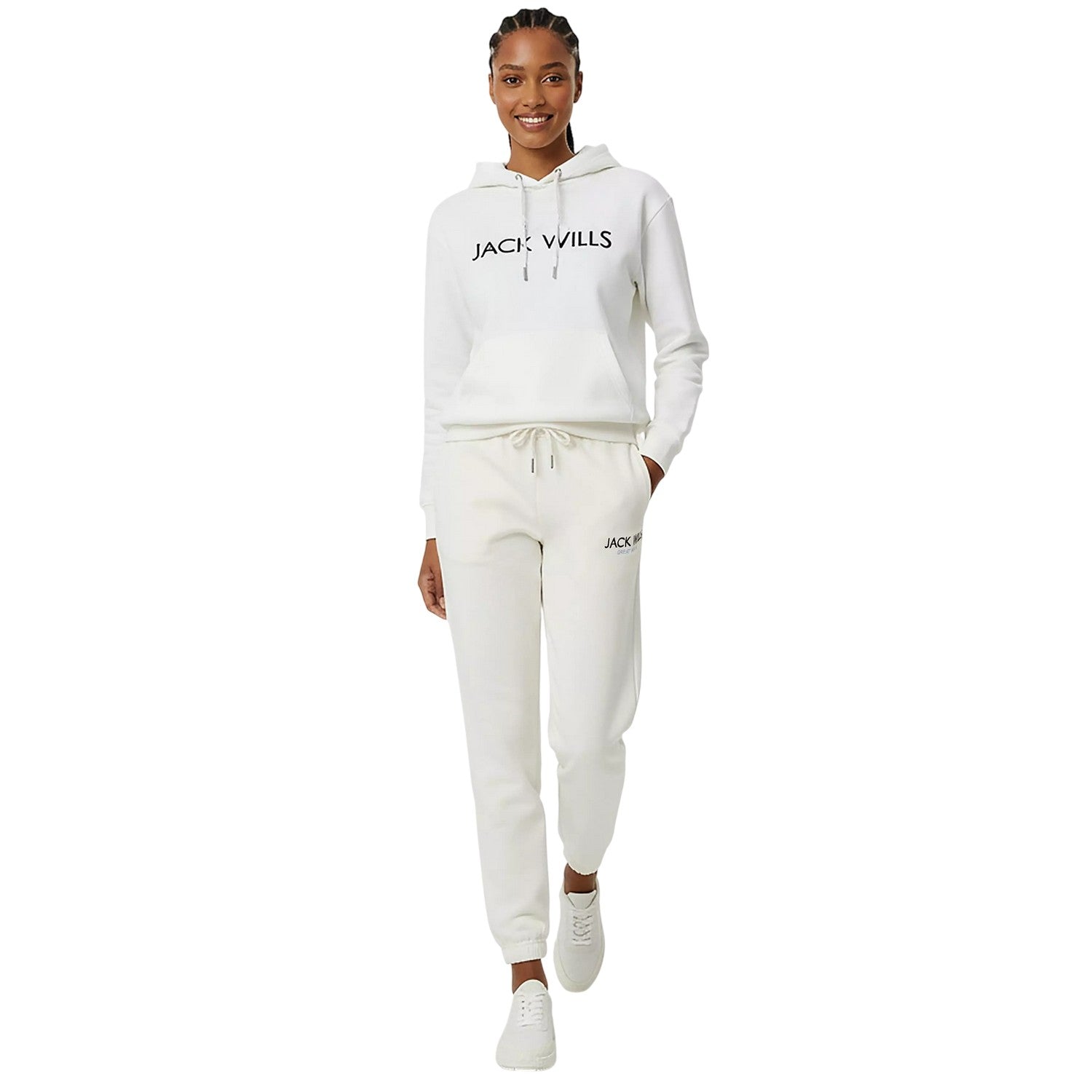 Vintage White - Lifestyle - Jack Wills Womens-Ladies Bayton Relaxed Fit Jogging Bottoms