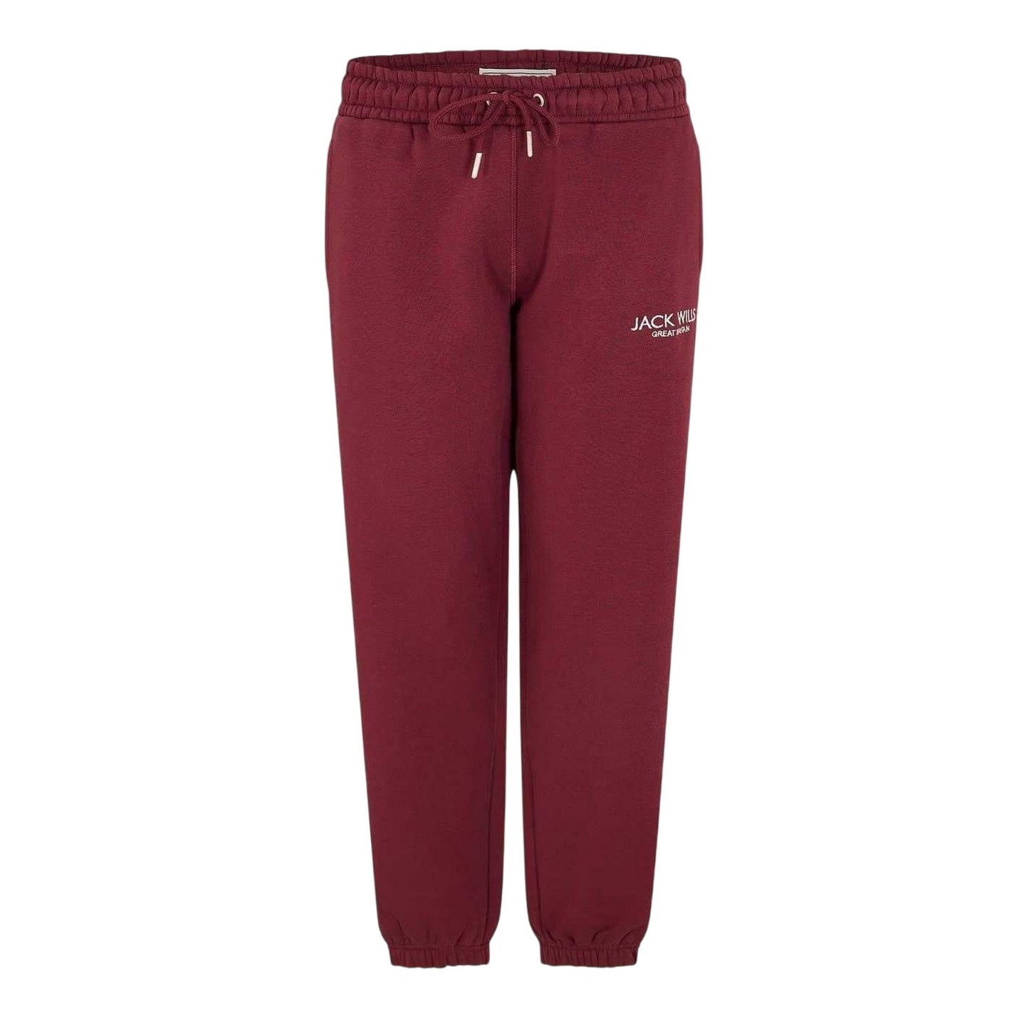 Burgundy - Front - Jack Wills Womens-Ladies Bayton Relaxed Fit Jogging Bottoms