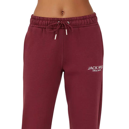 Burgundy - Side - Jack Wills Womens-Ladies Bayton Relaxed Fit Jogging Bottoms
