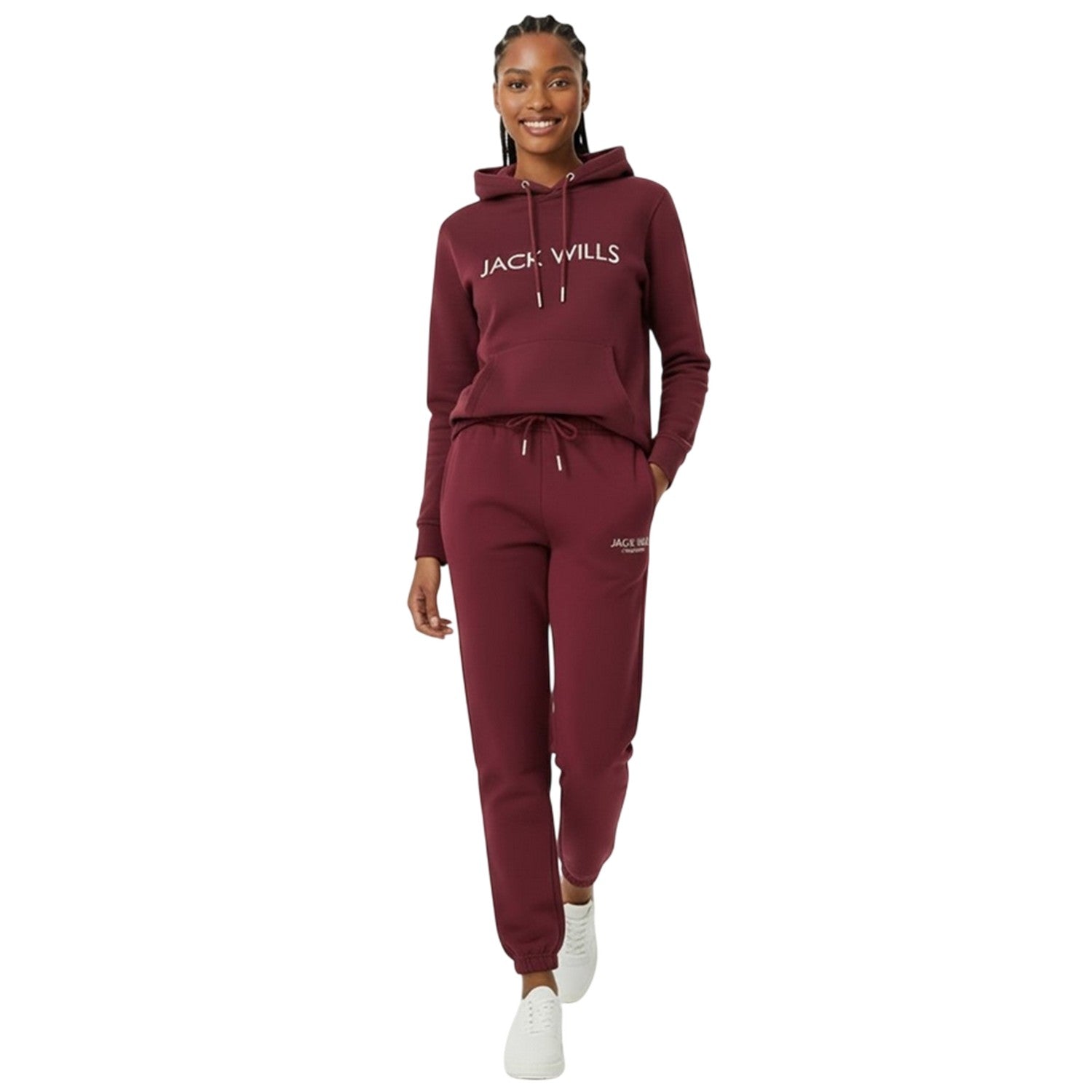 Burgundy - Lifestyle - Jack Wills Womens-Ladies Bayton Relaxed Fit Jogging Bottoms