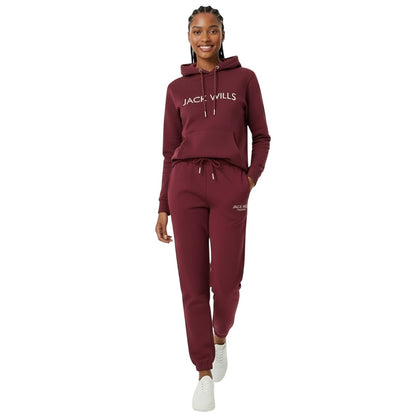 Burgundy - Lifestyle - Jack Wills Womens-Ladies Bayton Relaxed Fit Jogging Bottoms