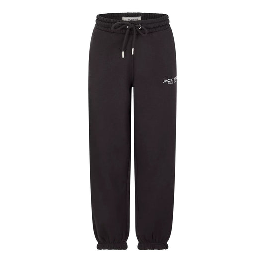 Black - Front - Jack Wills Womens-Ladies Bayton Relaxed Fit Jogging Bottoms