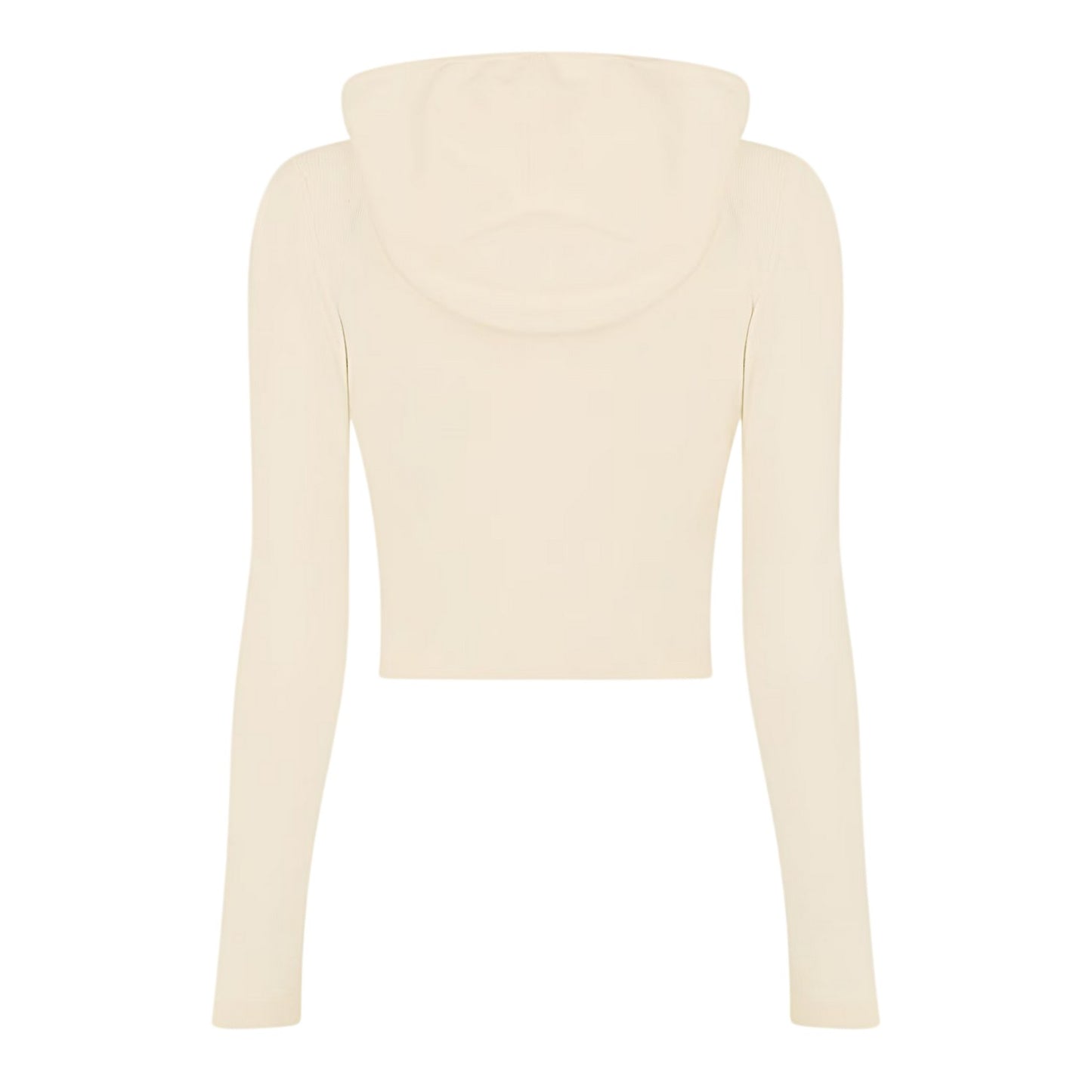 Vintage White - Back - Jack Wills Womens-Ladies Knitted Cropped Full Zip Hoodie