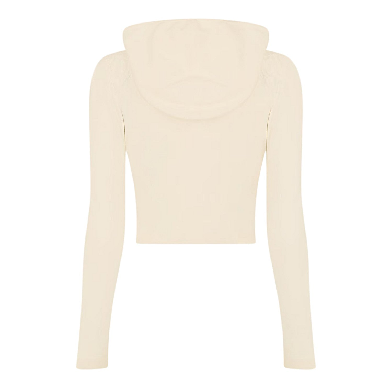 Vintage White - Back - Jack Wills Womens-Ladies Knitted Cropped Full Zip Hoodie