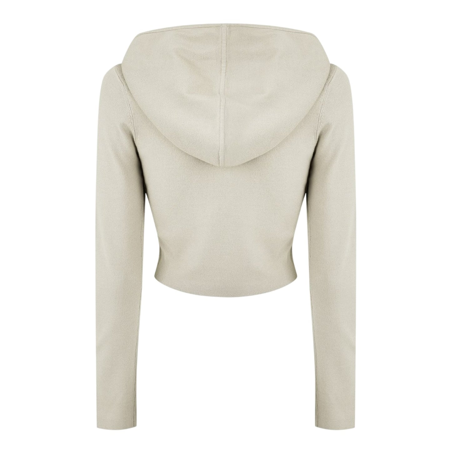 Stone - Back - Jack Wills Womens-Ladies Knitted Cropped Full Zip Hoodie