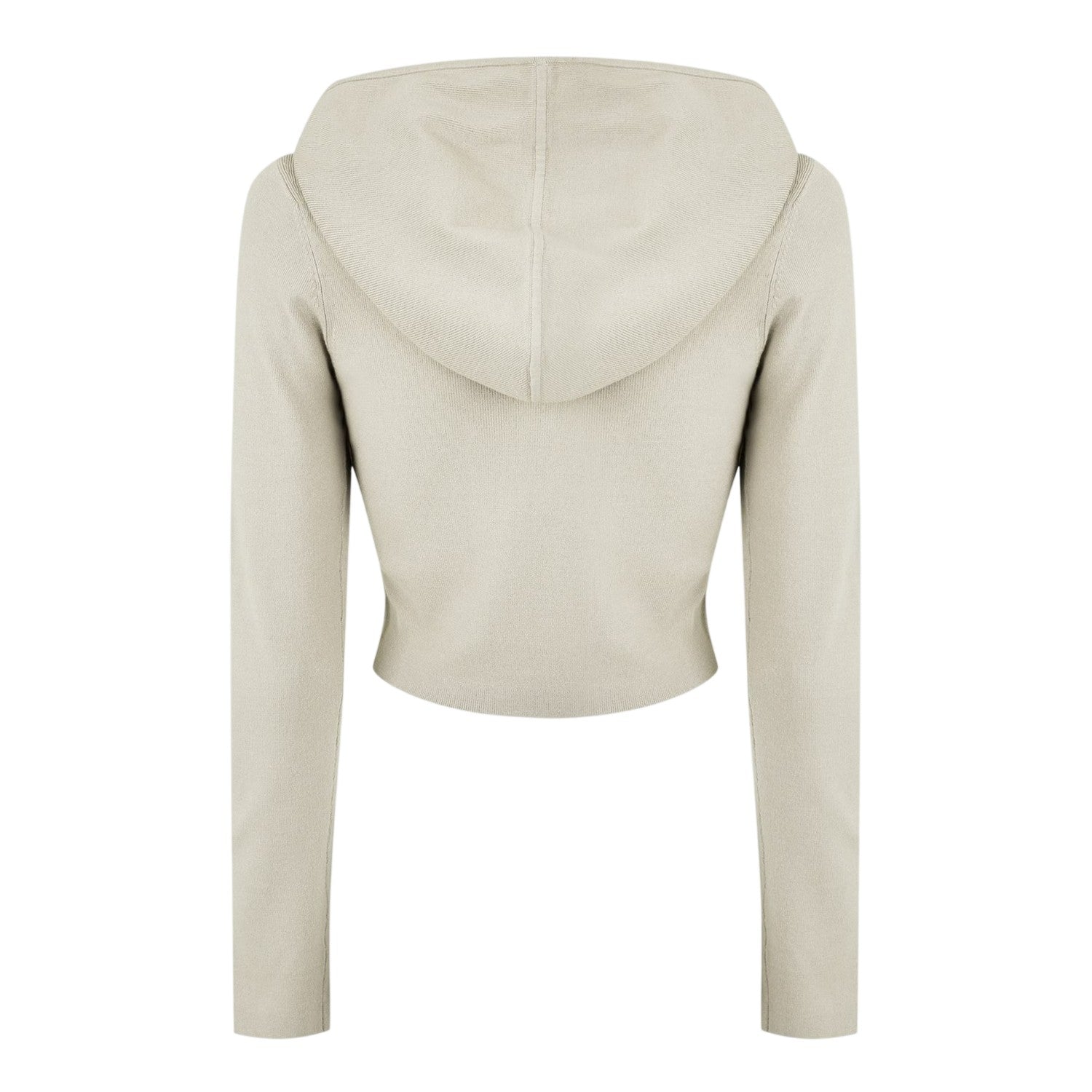 Stone - Back - Jack Wills Womens-Ladies Knitted Cropped Full Zip Hoodie