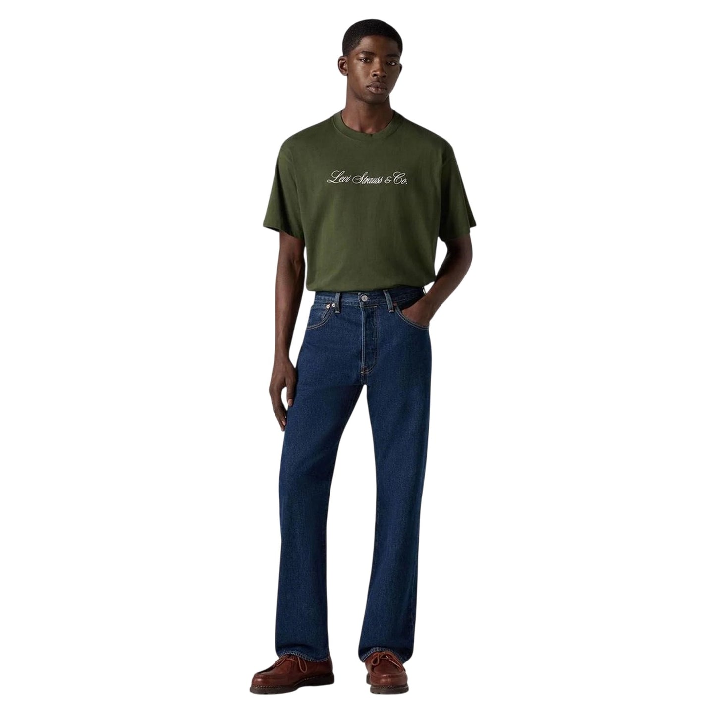 Blue - Pack Shot - Levis Mens Coaster 93 Denim Straight Jeans