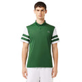 Green-White - Side - Lacoste Mens Pique Ultra Dry Tennis Polo Shirt