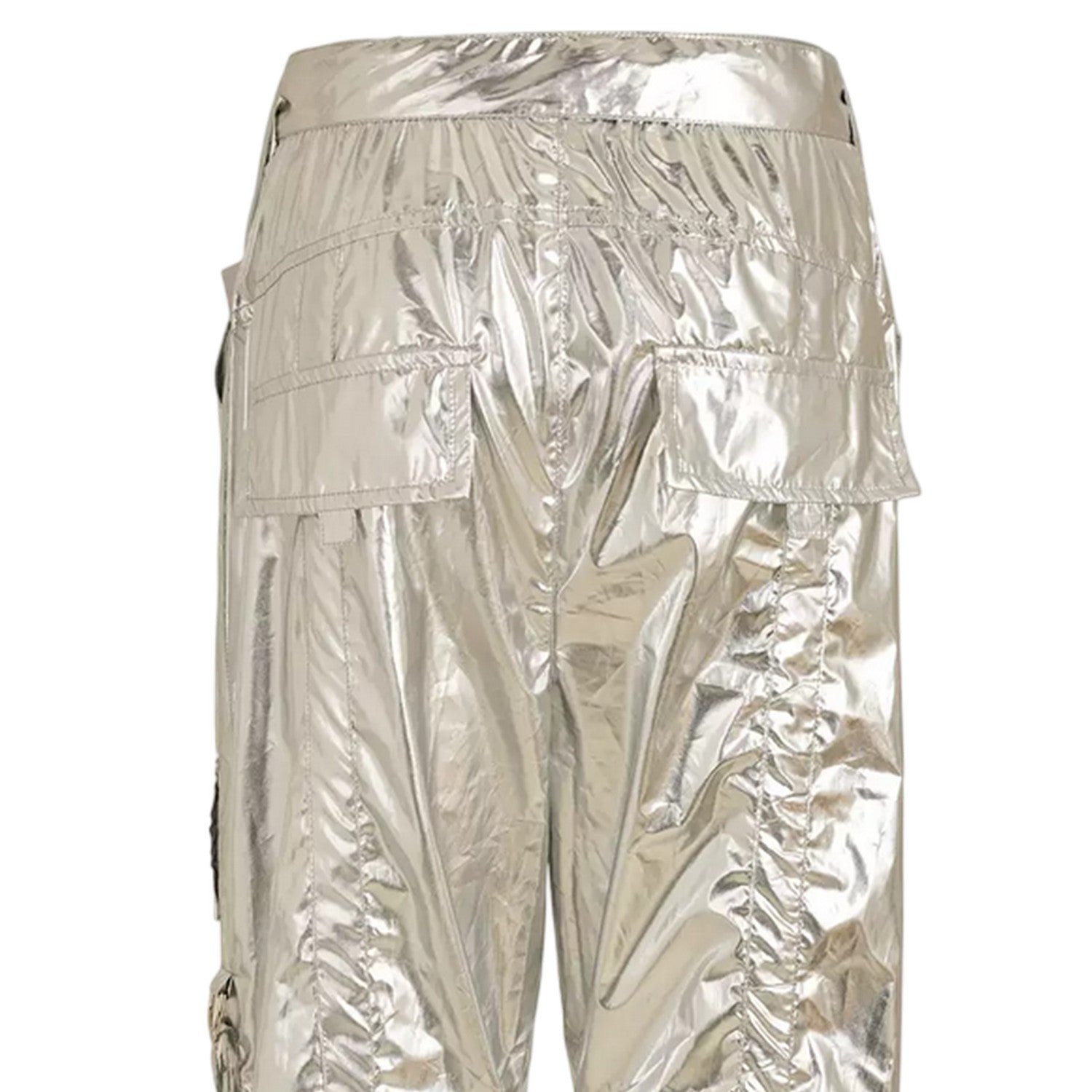 Silver - Lifestyle - AmyLynn Womens-Ladies Metallic Cargo Trousers
