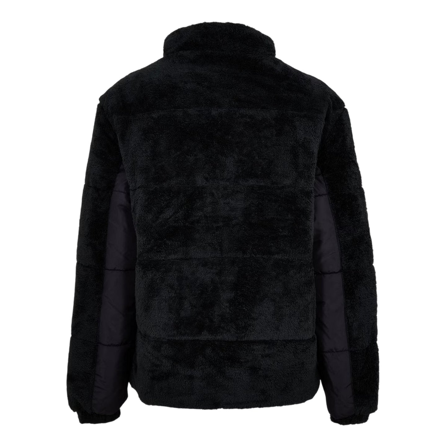 Black - Back - NY Concept Mens Trent Teddy Fleece Zipped Jacket