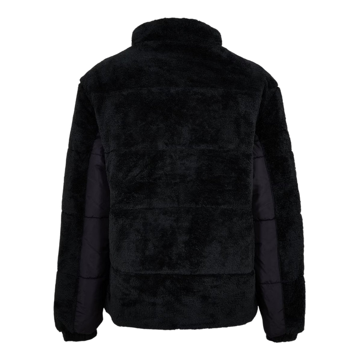Black - Back - NY Concept Mens Trent Teddy Fleece Zipped Jacket