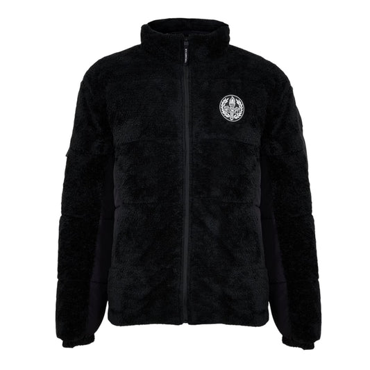 Black - Front - NY Concept Mens Trent Teddy Fleece Zipped Jacket
