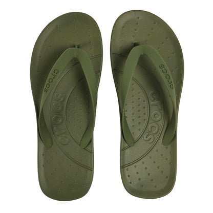 Army Green - Lifestyle - Crocs Mens Lite Ride Thong Strap Flip Flops