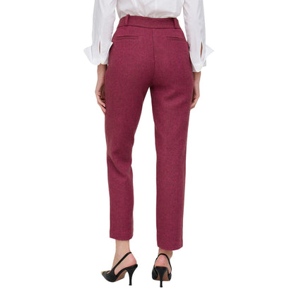 Pink - Back - Lily And Lionel Womens-Ladies Herringbone Tapered Suit Trousers