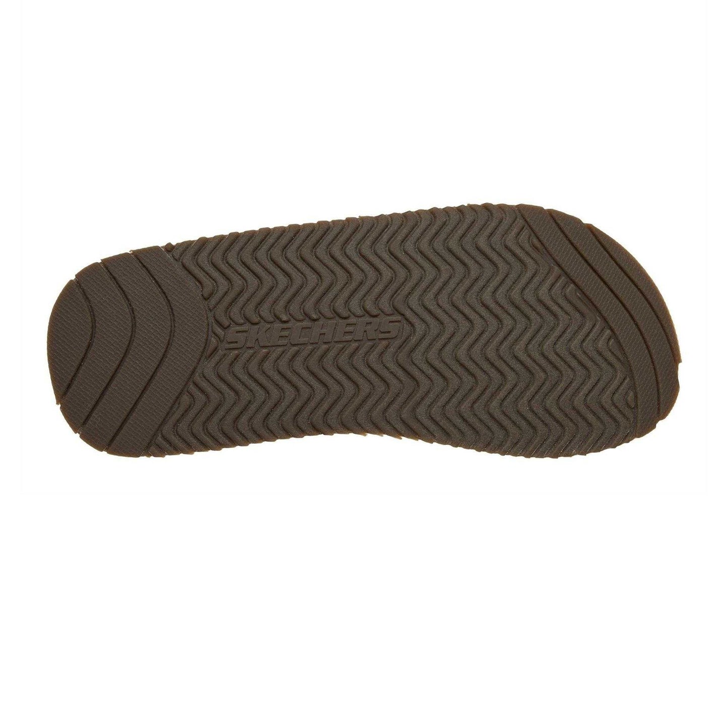 Brown - Lifestyle - Skechers Mens Leather Flat Sandals