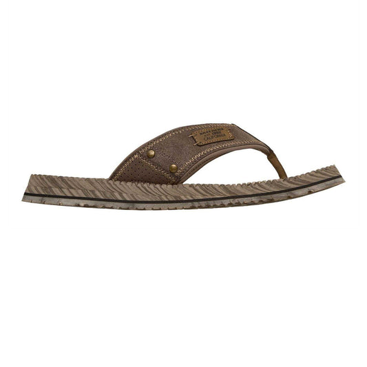 Brown - Front - Skechers Mens Leather Flat Sandals
