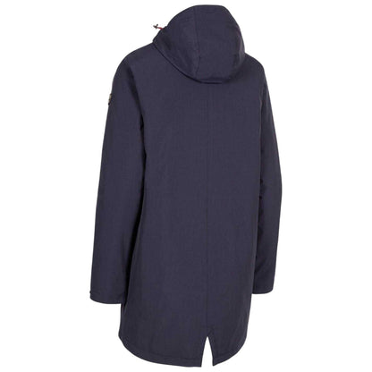 Navy - Back - Trespass Womens-Ladies Overcast Press Stud Raincoat