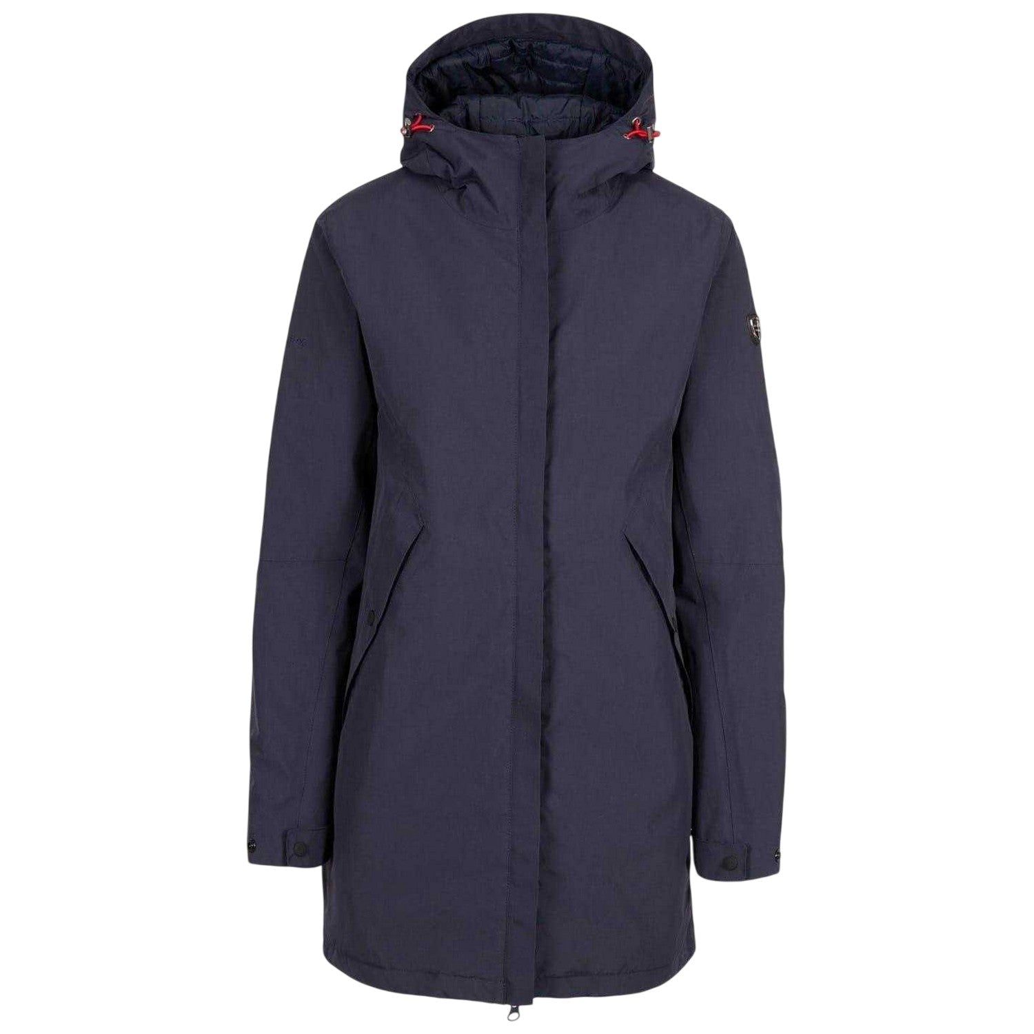Navy - Front - Trespass Womens-Ladies Overcast Press Stud Raincoat