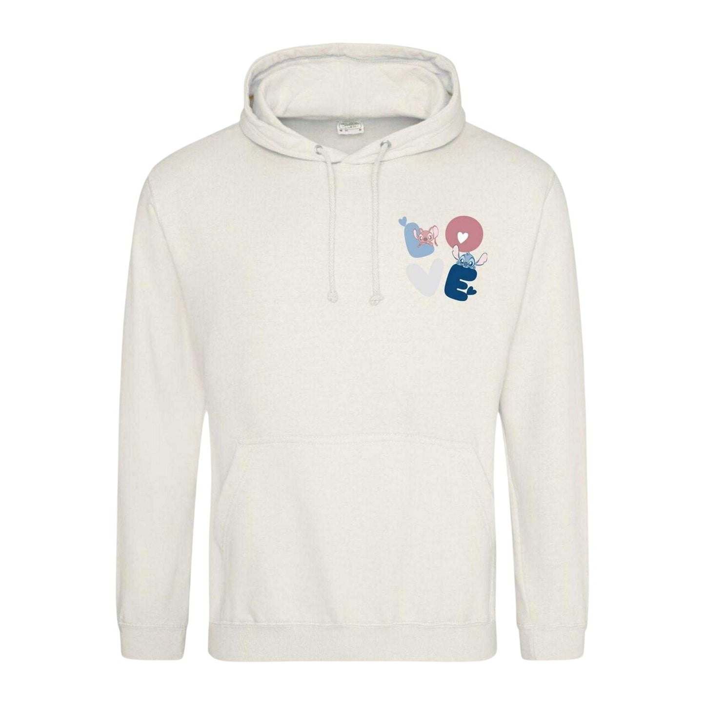 White - Front - Lilo & Stitch Unisex Adult Love Stitch & Angel Valentine`s Day Hoodie