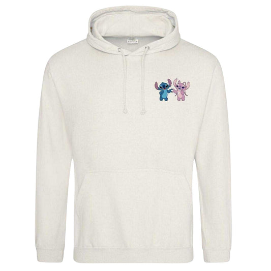 White - Front - Lilo & Stitch Unisex Adult Love Hands Valentine`s Day Hoodie