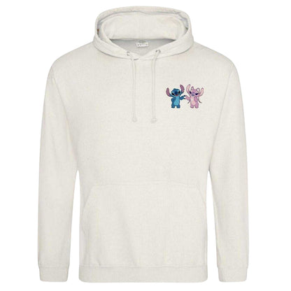 White - Front - Lilo & Stitch Unisex Adult Love Hands Valentine`s Day Hoodie