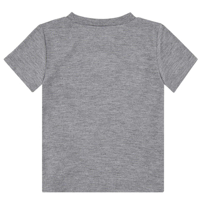 Carbon Heather - Back - Nike Boys Graphic Print Longline T-Shirt